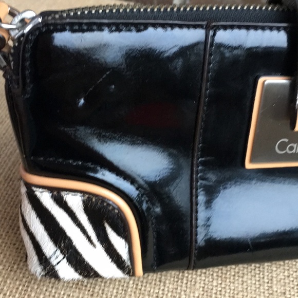 Calvin Klein Leather Zebra Shoulder Bag - Picture 4 of 8